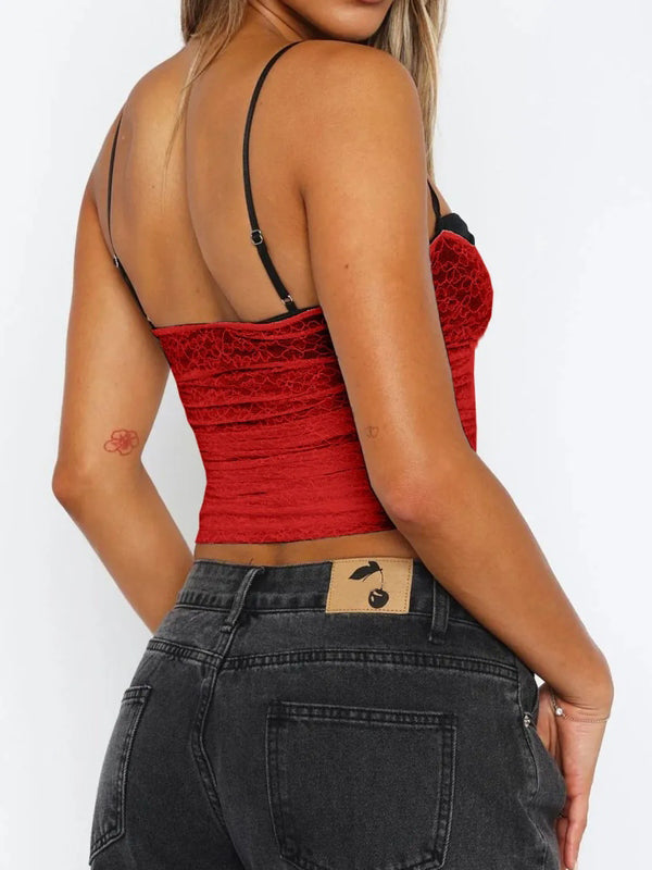 Sheer Lingerie Style Crop Top