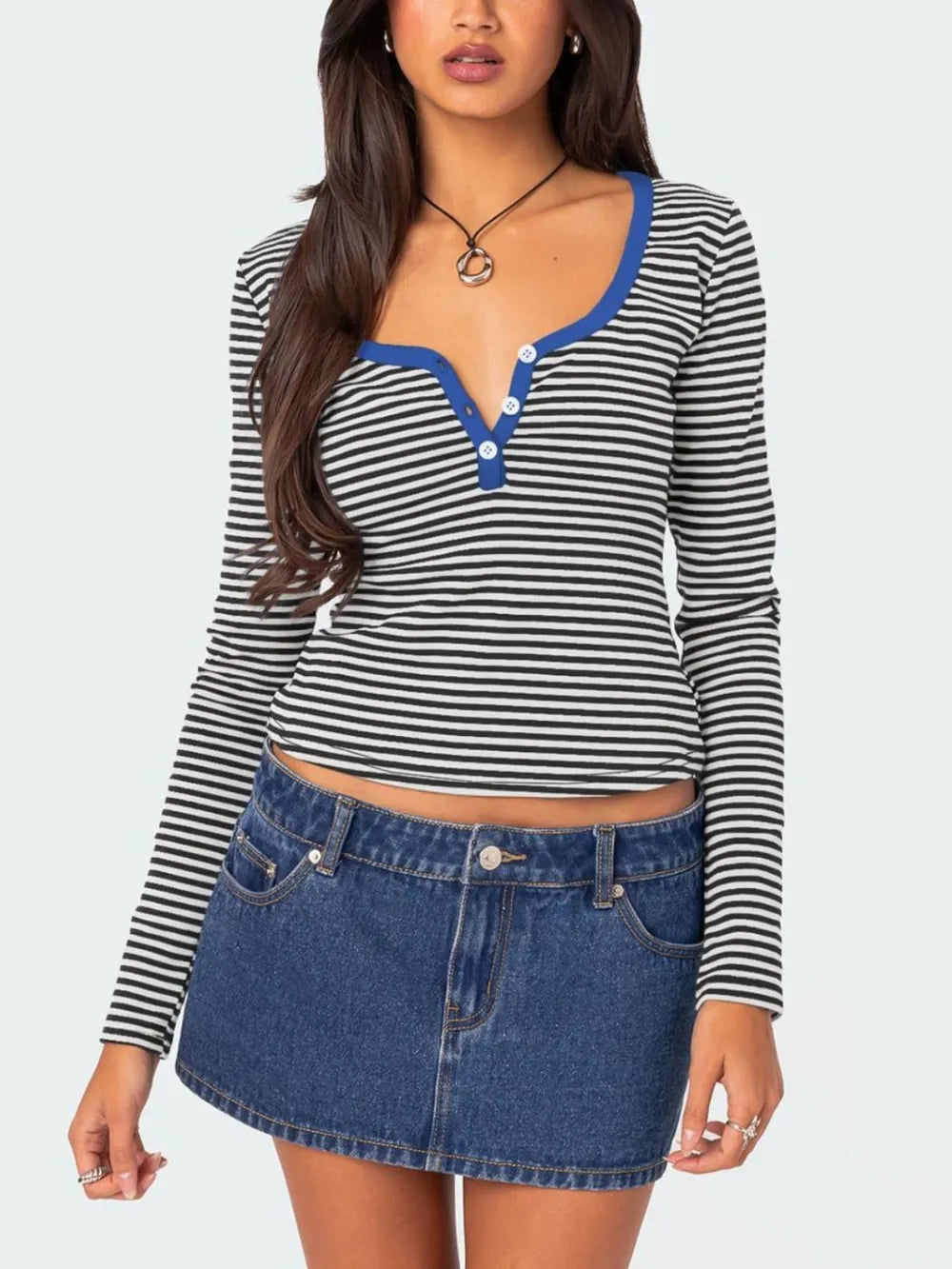 womens-striped-long-sleeve-henley-top